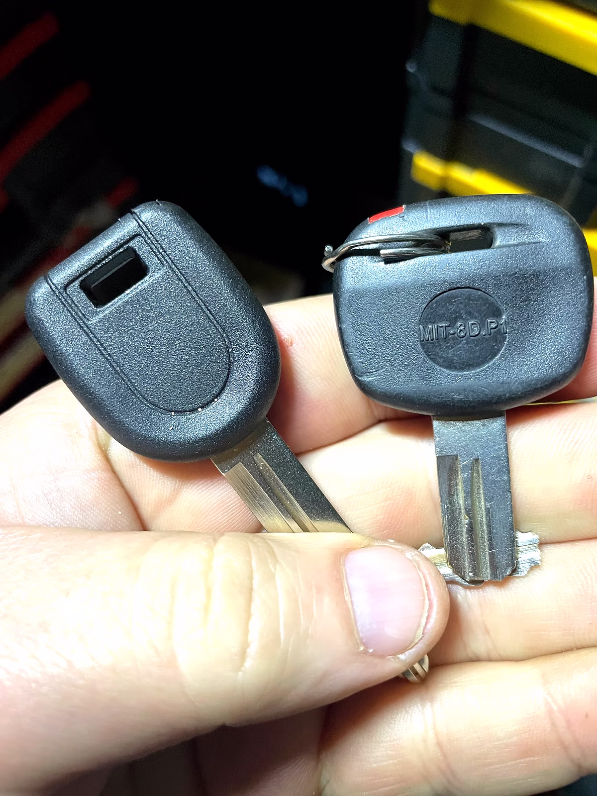 Broken key and new key
