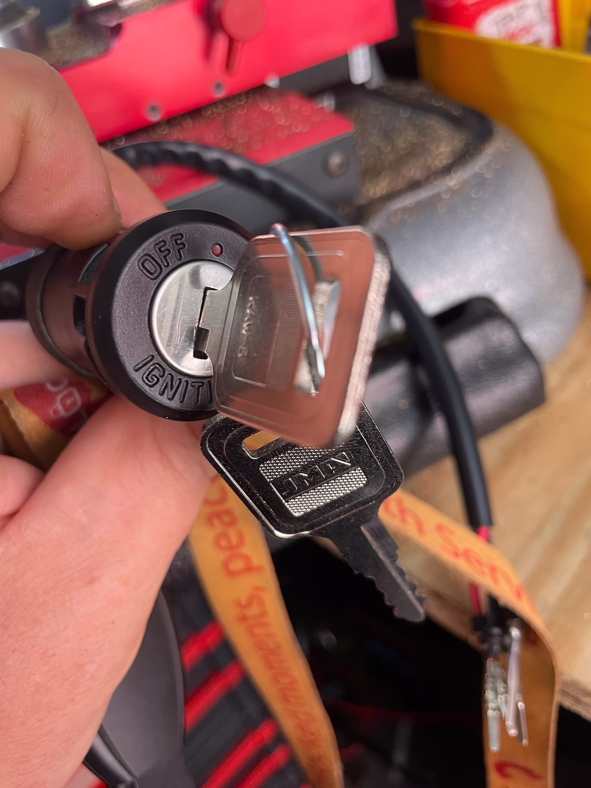 Can-Am DS250 ignition key being cut