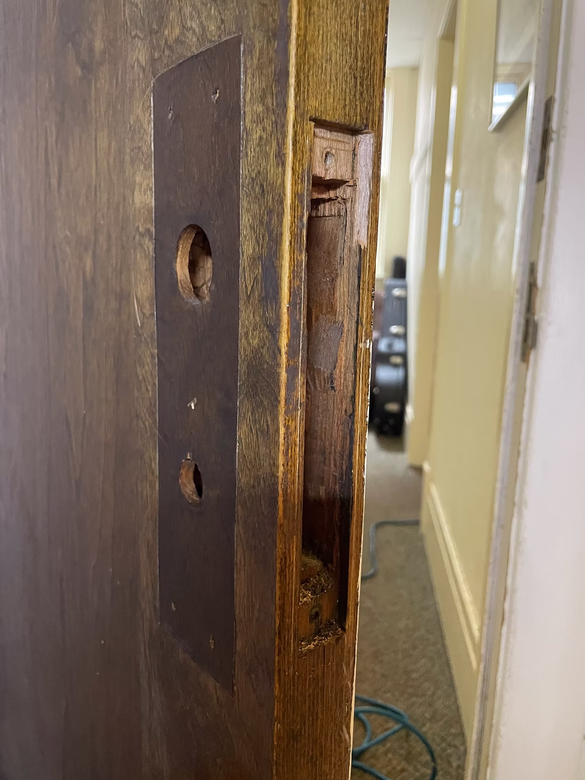 Empty mortised door
