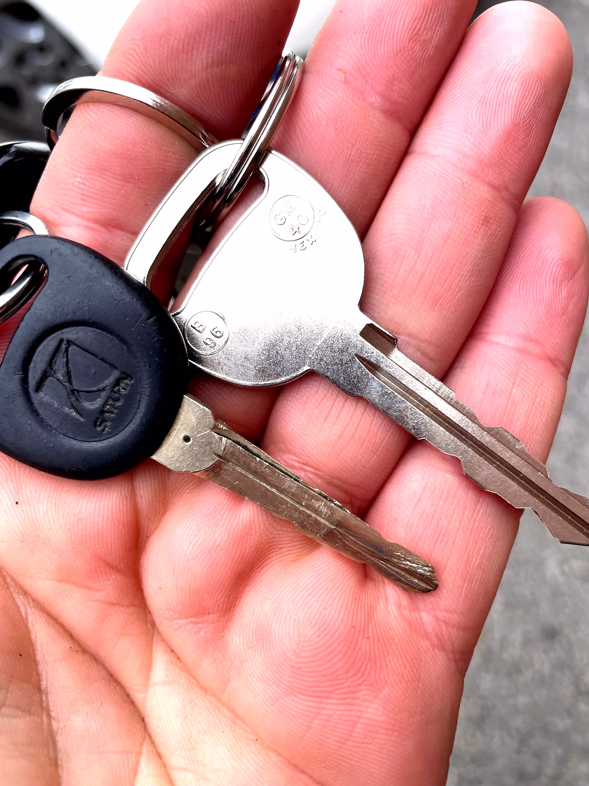 Notive how worn the old key is compared to how it should be